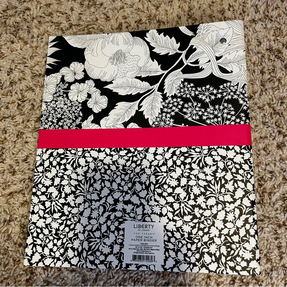 LIBERTY OF LONDON Floral Print 1-inch Paper Binder 3-ring Notebook NEW